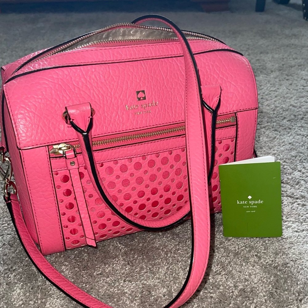 Kate Spade- Perri Lane Bubbles Delaney Leather Purse with crossbody strap. - Picture 2 of 16